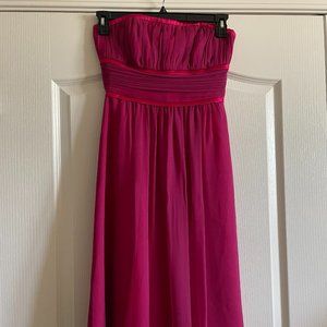 Thread Womens Silk Atlas Strapless Magenta Dress Size 4 Made in USA like new